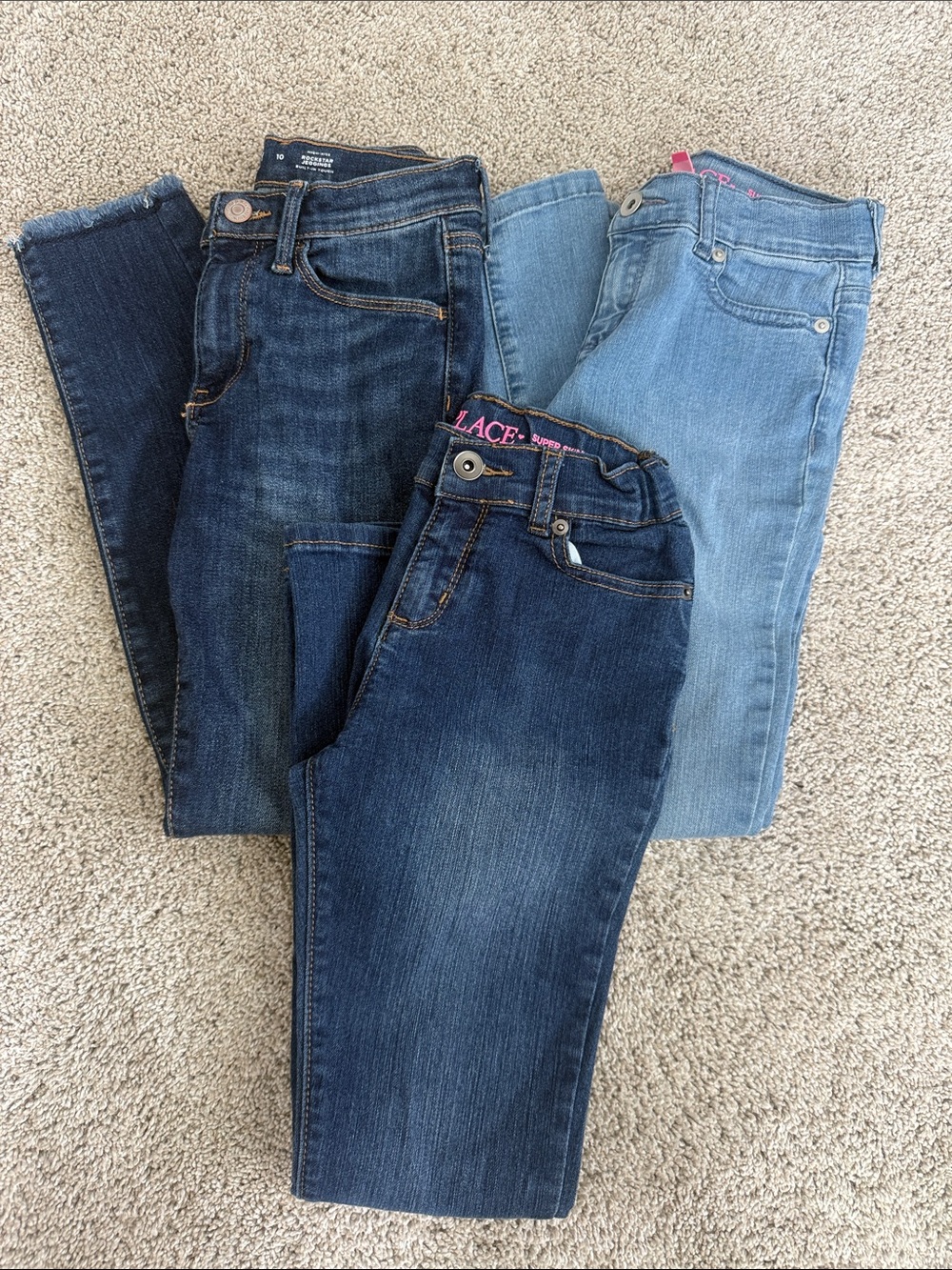 Set of three girls jeans, size 10